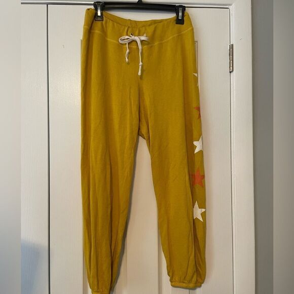 Sundry Yellow Stars Sweatpants Joggers Size 0 - Picture 1 of 10